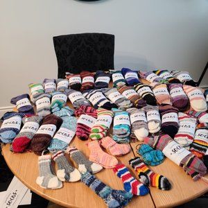 Hand knitted Socks Women 8-10 Men 7-9